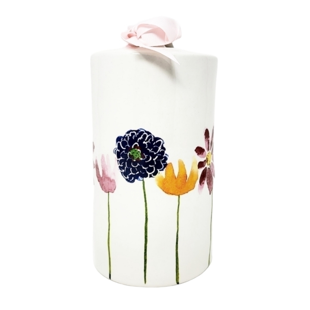 RAE DUNN floral watercolor NEST cylindrical birdhouse NWT - Picture 4 of 6